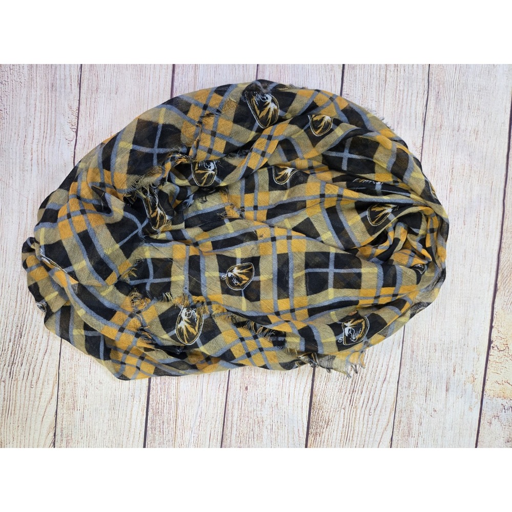 Missouri Tigers‎ Mizzou All Over Print Sheer Scarf Women's One Size Black Yellow